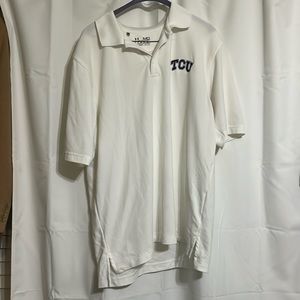 TCU Men’s Under Armour Dri fit Polo in Good Used Condition size medium